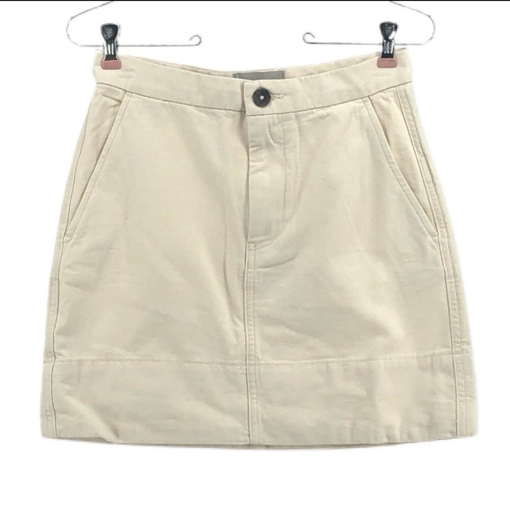 Everlane Cream Canvas Stamp Skirt